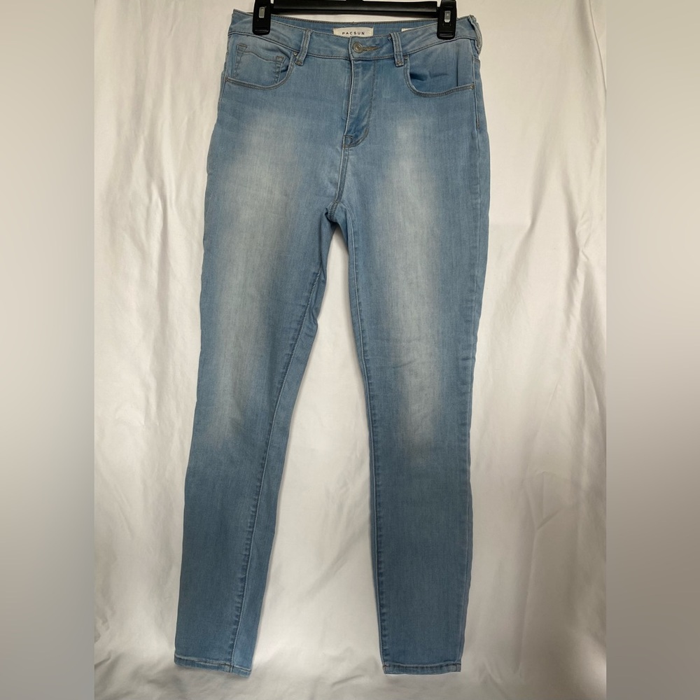 PacSun Light Wash Jeans Sz 27 7 Womens High Rise Skinny Blue Stretch Denim Pants